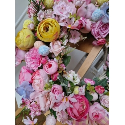 Wianek wiosenny wielkanocny na drzwi Pastelowy Poranek 50 cm